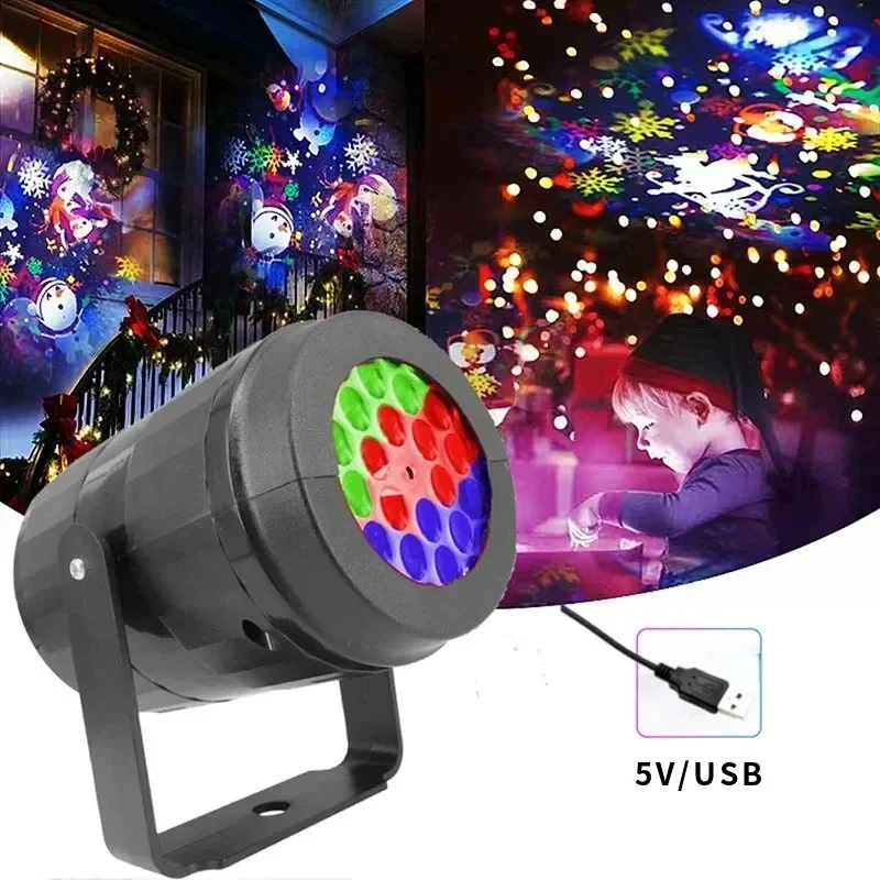 Christmas Projector Lights Outdoor Holiday Led Projection Lamp Waterproof Xmas Decor Snowflake Laser Light Party Stage Lights