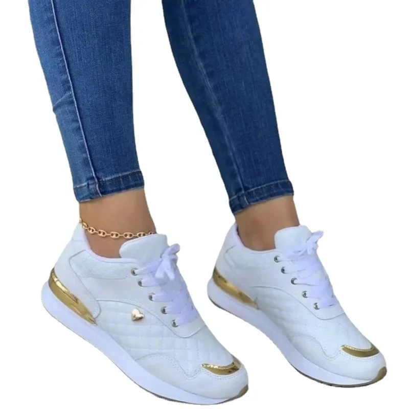 2025 Women's Mesh Sneakers Patchwork Lace Up Flat Shoes for Women Lightweight Female Shoes Classic Versatile Zapatillas De Mujer image 4