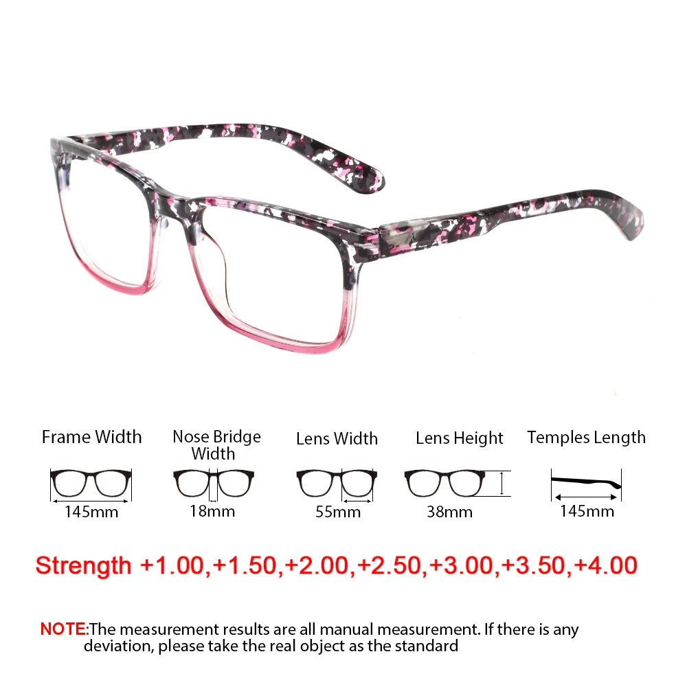 Turezing Reading Glasses Men And Women  Blue Light Blocking Fashion Print Flower Frame Optical Lenses With Medical Recipe +0+400