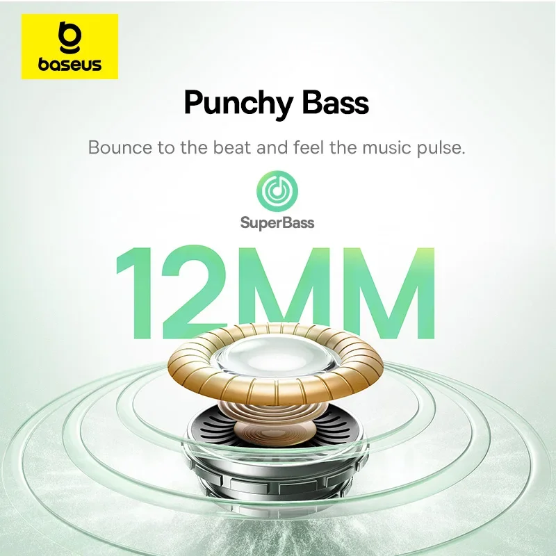 Baseus Bass EP10 NC -43dB إلغاء الضوضاء ANC سماعات أذن لاسلكية حقيقية بلوتوث 6.0 سماعات أذن لاسلكية 4 ميكروفونات ENC سماعات أذن