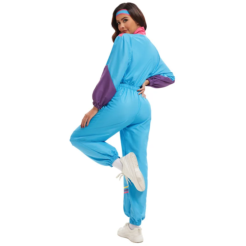 Halloween Bühne Vintage 80 90er Jahre Sportbekleidung Aktiv Tanz Fitness Skifahren Outfit Polyester Material Winterkollektion Damen Fas...