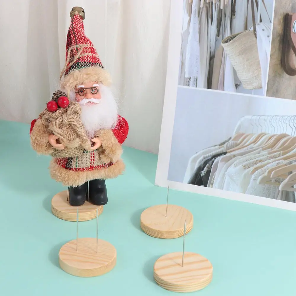 Handwerk Houten Gehaakte Pop Basis Display Ondersteuning Stand Display Rack Ronde Show Houder Display Basis Pop Display