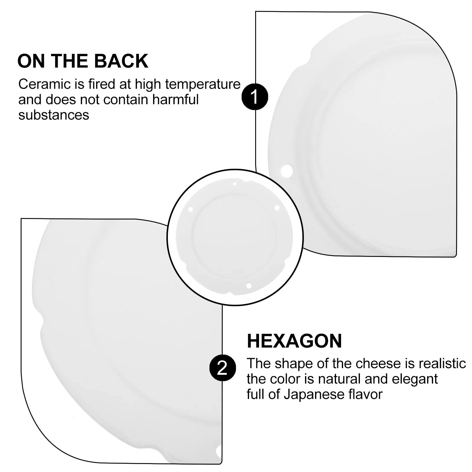 

Dinner Plates Ceramic Serving Food Salad Appetizer Home Accessory White Dessert Dish