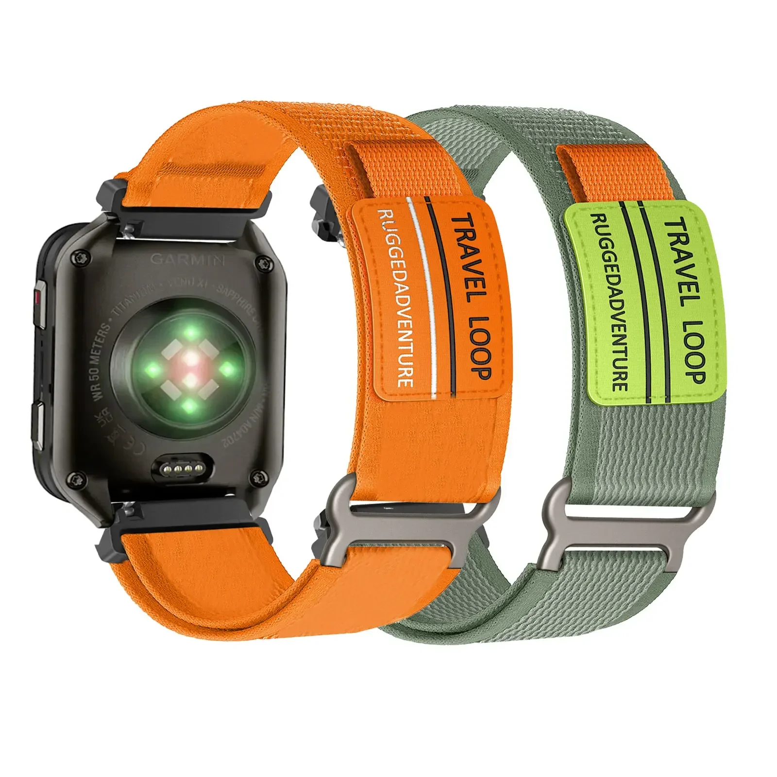 

2 шт. нейлоновых ремешков на липучке для Garmin Venu X1/Ticwatch Atlas