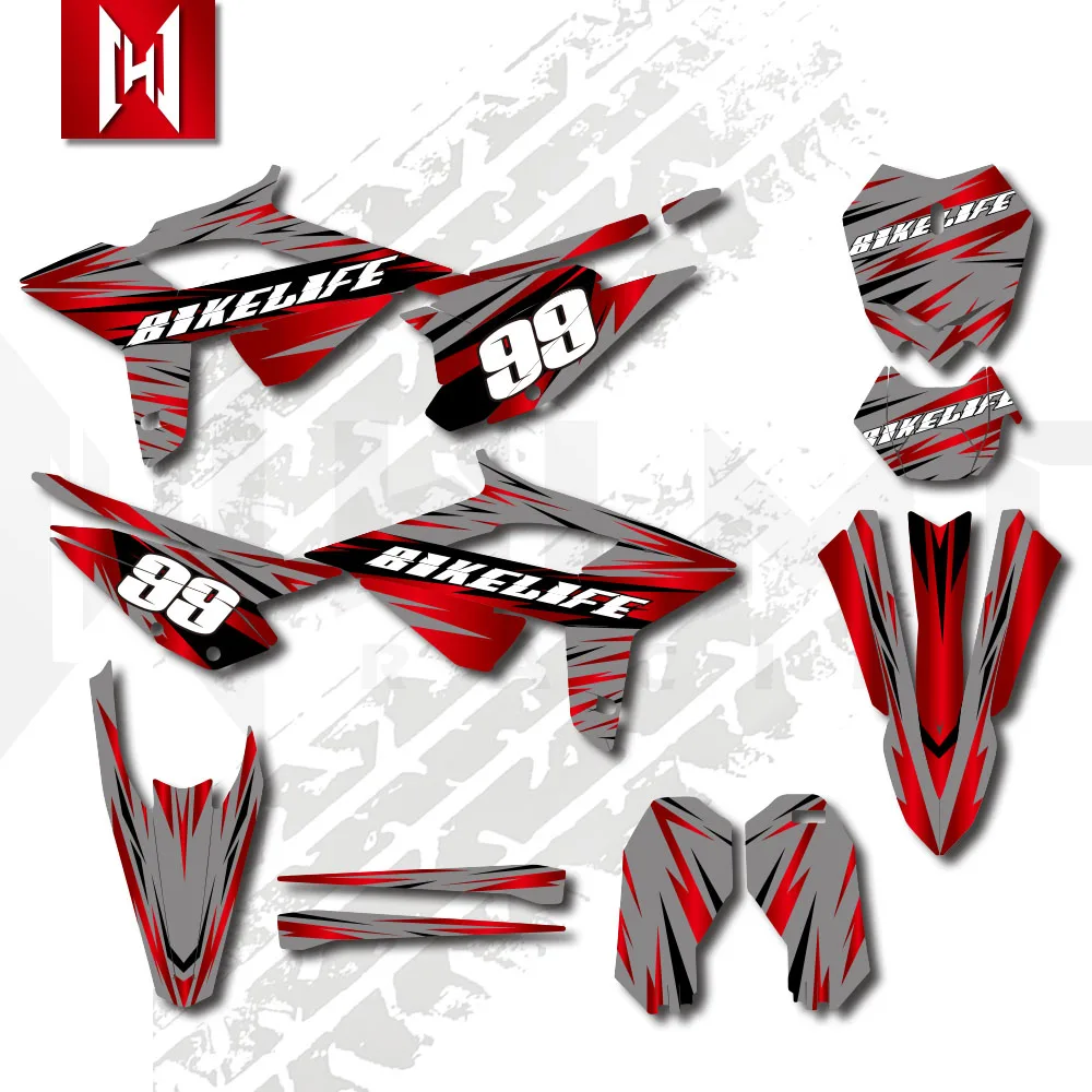 Motorcycle Background Graphics Decals Stickers For Beta RR 2020 2021 2022 125 200 250 300 350 390 430 480 Custom Number