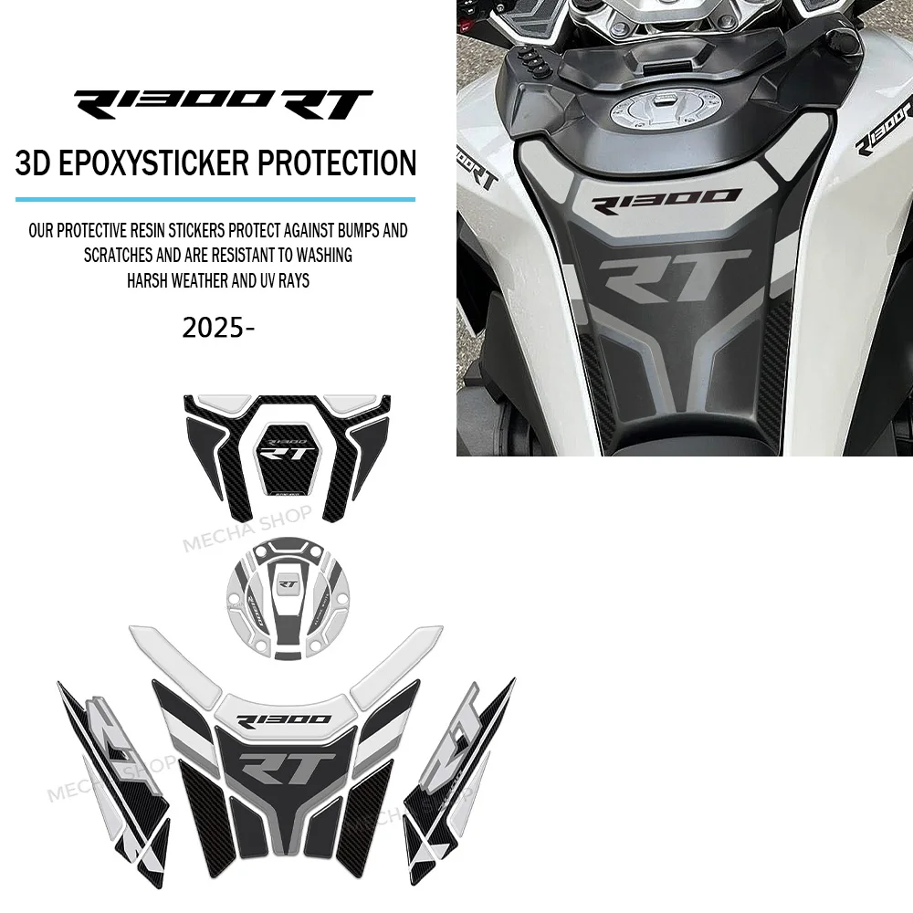 ل R1300Rt 2025 جبال الألب الأبيض دراجة نارية الملحقات R 1300 RT خزان الوسادة حماية ملصق مائي ثلاثية الأبعاد راتنجات الايبوكسي