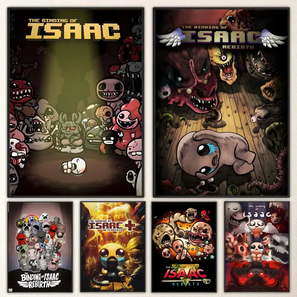 Game The Binding of Isaac  Waterproof Peel‑and‑Stick Wall Sticker, Art Print for Bar Cafe Living Room Poster
