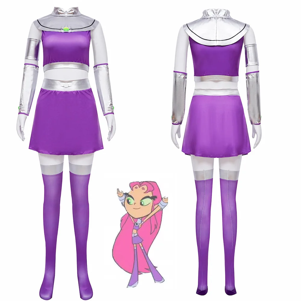 

Source Factory Raven Junior Titan Starfire Cosplay Halloween Costume Spot