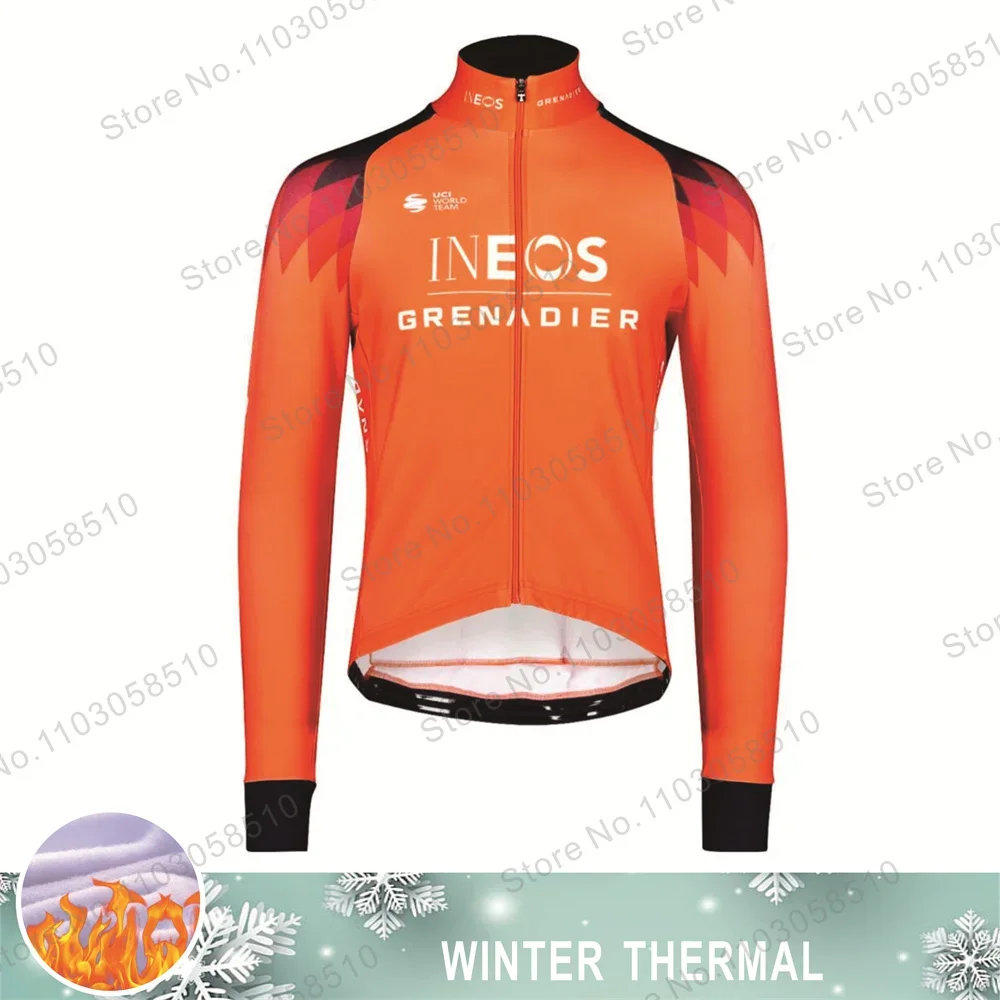 2023 Ineos cycling jersey men Long Sleeve bike jersey men winter thermal fleece grenadier cycling clothing MTB maillot ciclismo