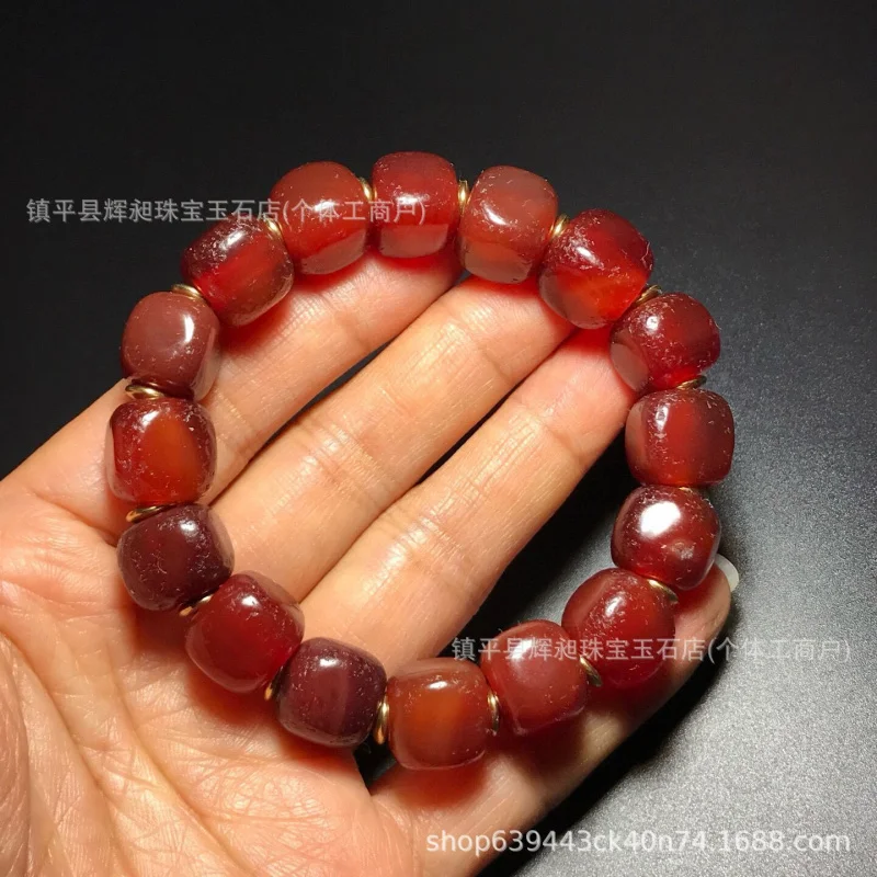 

Agate Old Pulp Older Material Made Bracelet Female Hand Toy Handheld Prayer Beads