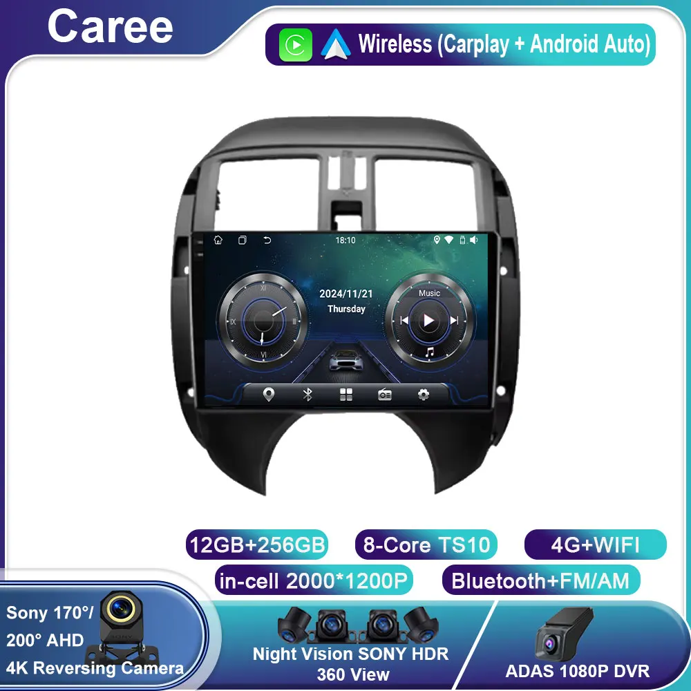 

Android 14 Carplay Auto WIFI+4G Car Radio Multimedia Player For Nissan Sunny Versa 2012-2014 DSP QLED Autoradio Stereo Head Unit