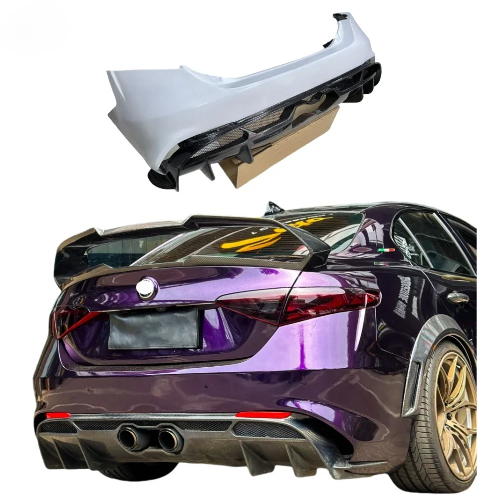 Alfa Romeo Giulia GTAM Body Kit with Upgrade Rear Bumper Carbon Fiber Exhaust Spoiler-New Condition Front Position