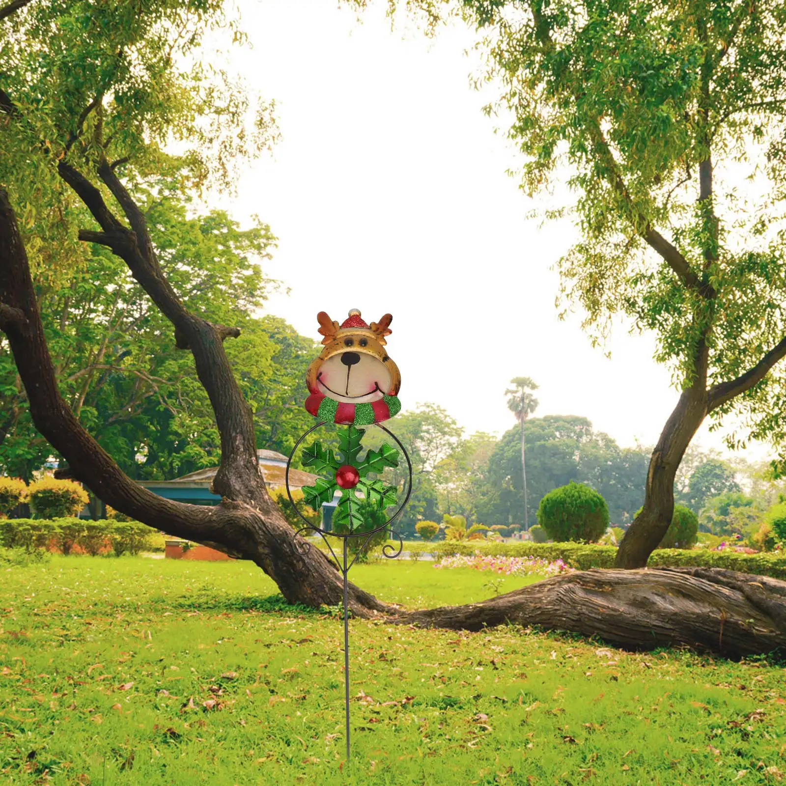 

1Pcs Christmas Decorative Iron Pinwheel Iron Windmill Lawn Yard Outdoor Garden Adornment Decorative Pinwheel Christmas Decor