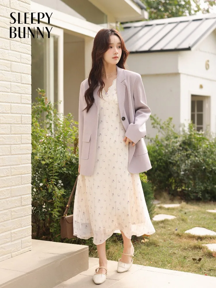 

Elegant Chic Loose Blazer Fashion Lapel Suit Jacket Spring Casual Office Wear for Women with Shoulder Pads and Commuting Style