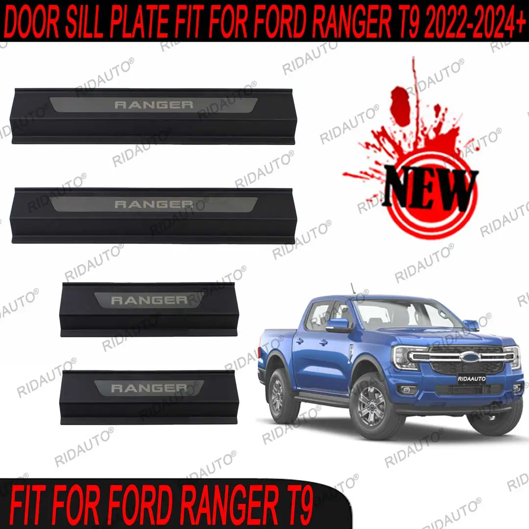 Car Pickup Threshold Strip Door Sill Scuff Plate Protector Trim Pedal Sticker Accessories For Next GEN FORD RANGER 2023 2024 T9