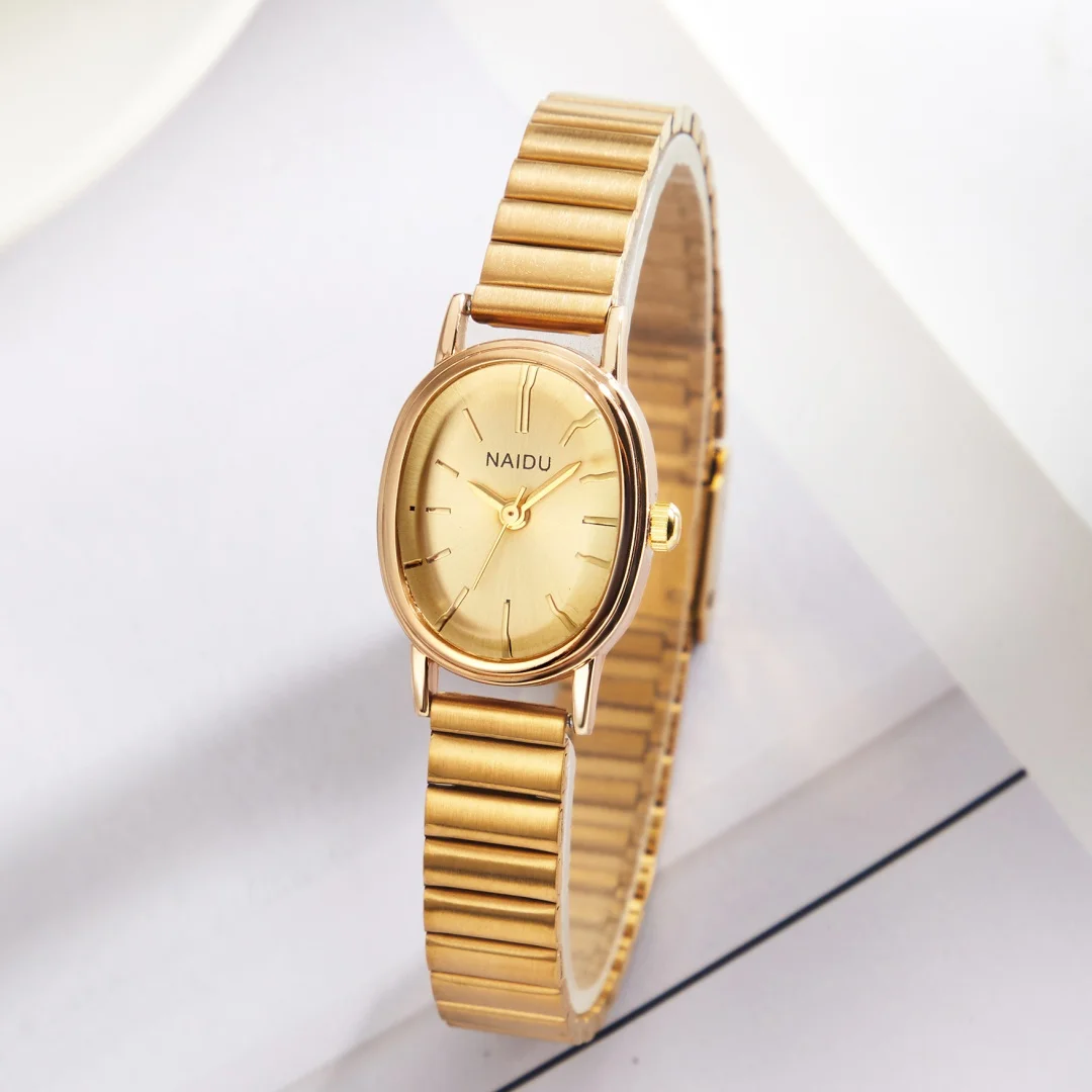 Oval minimalista senhoras relógios ajustável pulseira de aço inoxidável relógio de pulso de quartzo pulseira de ouro vestido relógio para mulher relojes