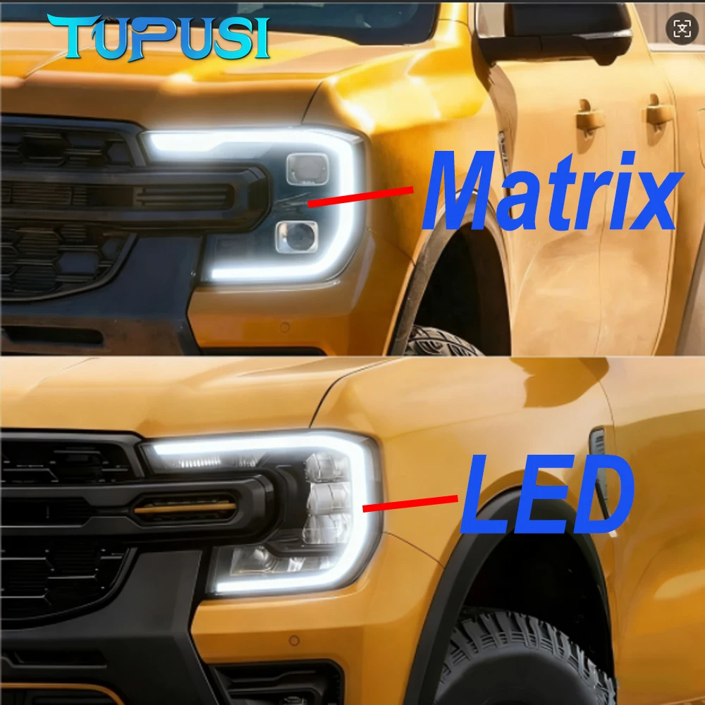 White Amber LED DRL Board for Ford Ranger T9 Raptor Lariat Wildtrak XLT 2023 2024 2025 LED Matrix Daytime Running Light Module