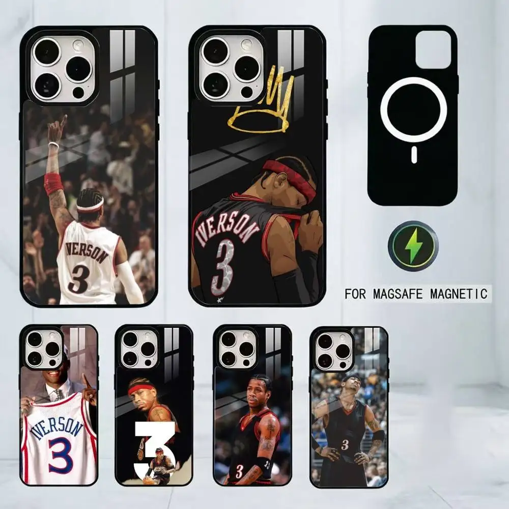 

Allen Iverson Phone Case For iPhone17,16,15,14,13,12,11 Plus,Pro Magnetic For Magsafe Wireless Charging
