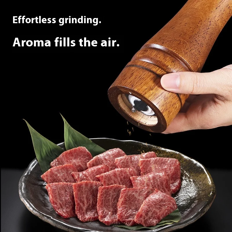 

Antique Oak Manual Pepper Grinder Salt Mill Spice Bottle Kitchen Tools Hand-Crafted Wood Pepper Grinder for Kitchen Use