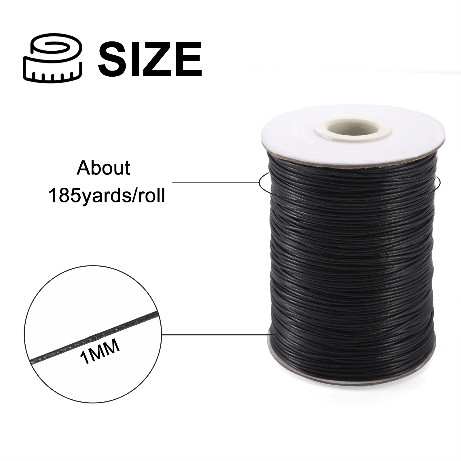 185yards/Roll 1.0mm Korean Waxed Polyester Thread Cord String Strap For DIY Beading Braided Bracelets Jewelry Making Accessories