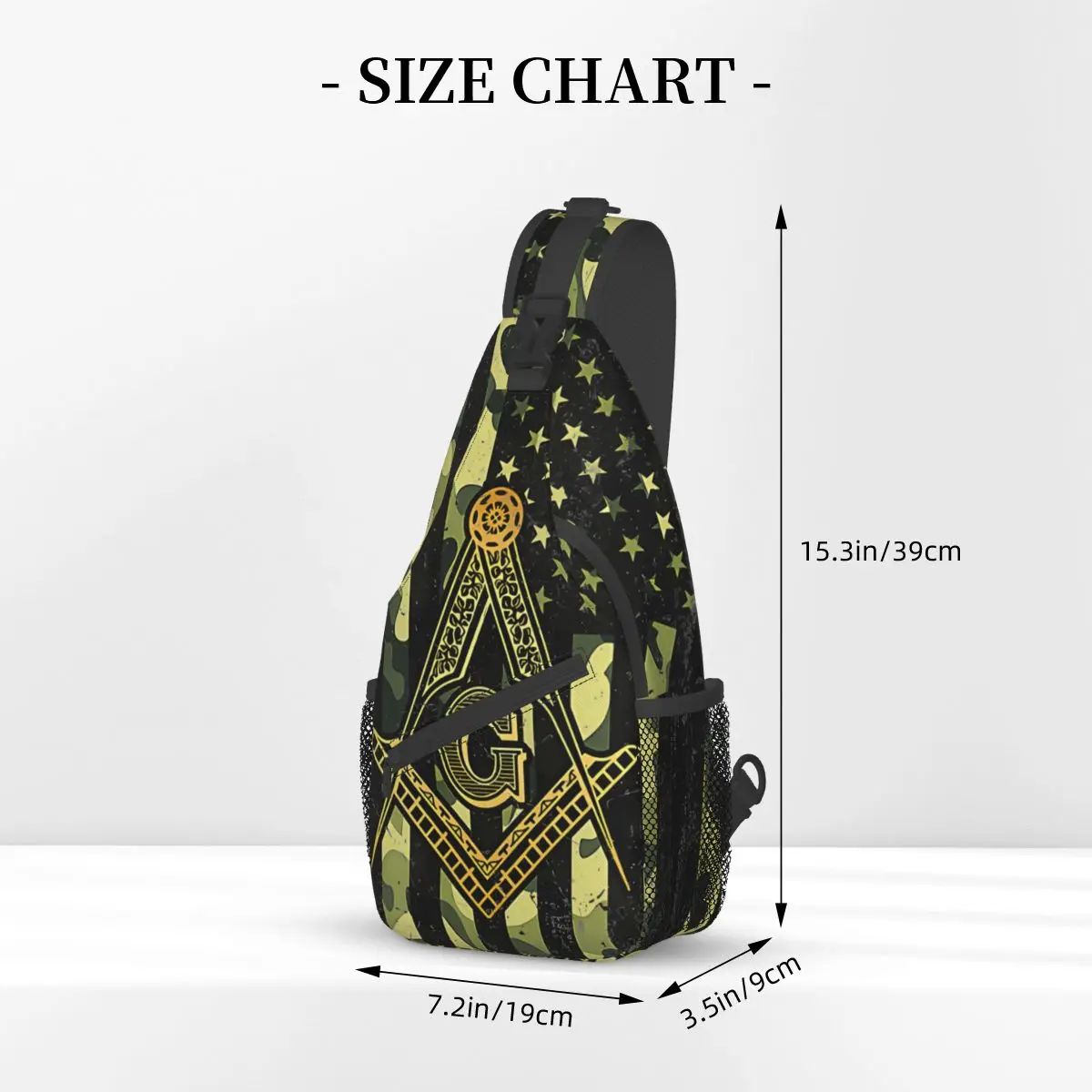 Freemasonry Crossbody Bag Sports Camo USA Flag Chest Bag Unisex Women Man Fashion Shoulder Backpacks Travel