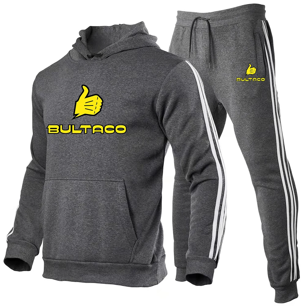 Buitaco Cemoto Motorcycles 2023 Men's New Print Hoodie Cotton Sweatshirt Tops And Pant Fashion Tracksuit Hooded Sportswear Suits