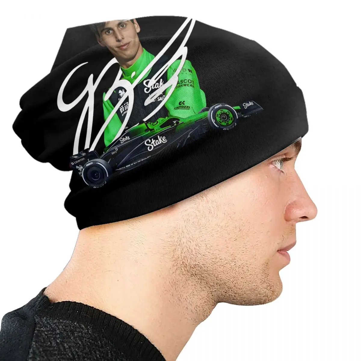 Streetwear Winter Warm Knit Hats Unisex Adult F1 Gabriel Bortoleto Brazilian Racing Driver Skullies Beanies Caps Bonnet Hats view 4