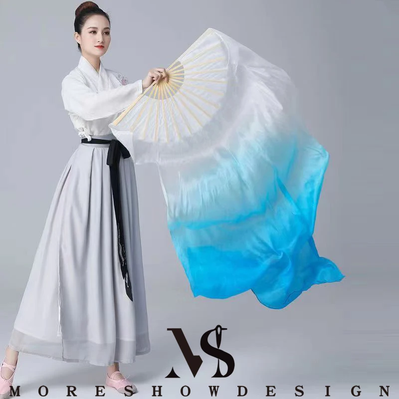 ベリーダンスアクセサリー グラデーションカラー ファン イミテーションシルク素材 ベール ダンス衣装アクセサリー ステージパフォーマンス練習用