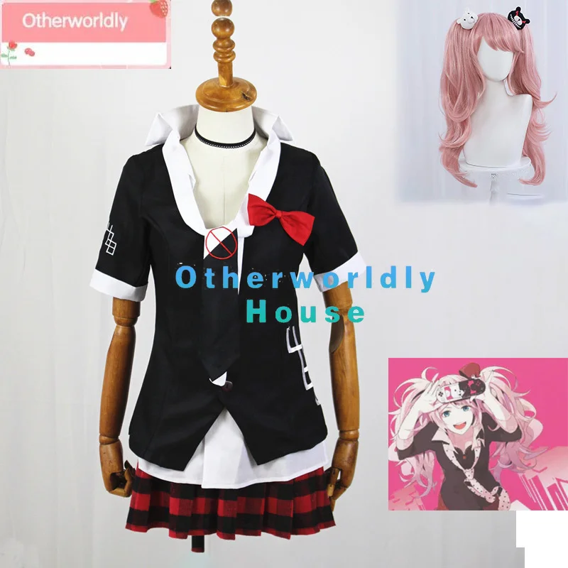 Enoshima Junko Cosplay Costume Anime Danganronpa Uniform Cafe Work Clothes Short Skirt Cosplay Costumes