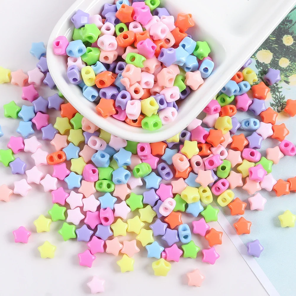 30pcs Acrylic Multicolor Large Hole Star Beads for DIY Jewelry Making Christmas Necklaces Phone Chain Jewelry Accessories