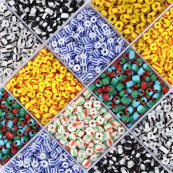 10g/pack 4mm Acrylic Watermelon Rice Beads Colored Stripe Pattern Loose Spacer Rice Beads For DIY Jewelry Making Accessories