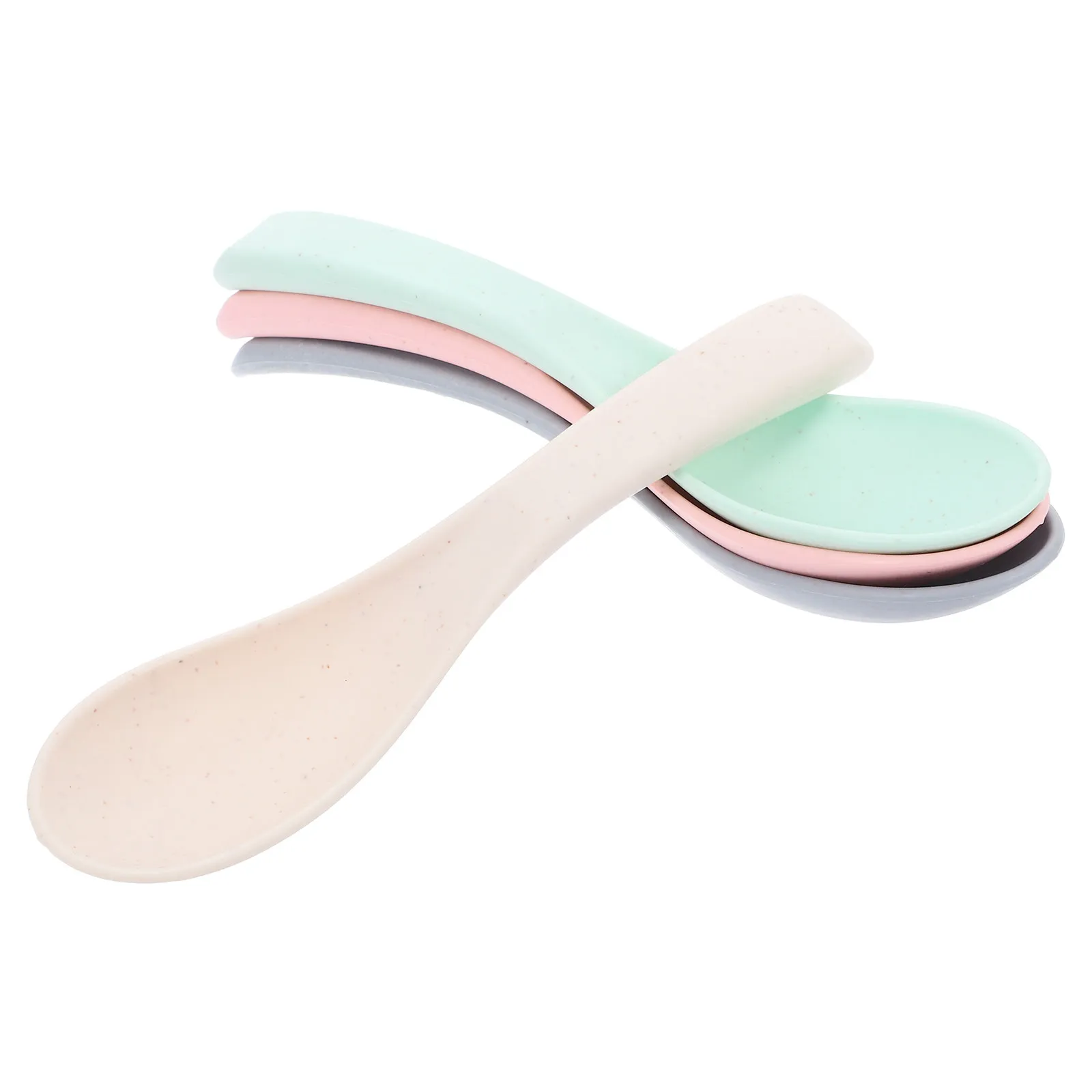 

4Pcs Kids Eating Spoons Food Grade Wheat Straw Toddler Spoons Ergonomic Cute Cartoon Design Microwave Dishwasher Safe Baby
