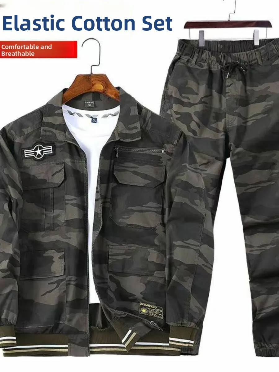 

Мужской летний тонкий хлопковый эластичный рабочий костюм, дышащий, огнестойкий, для авторемонта, защитный, школьная форма