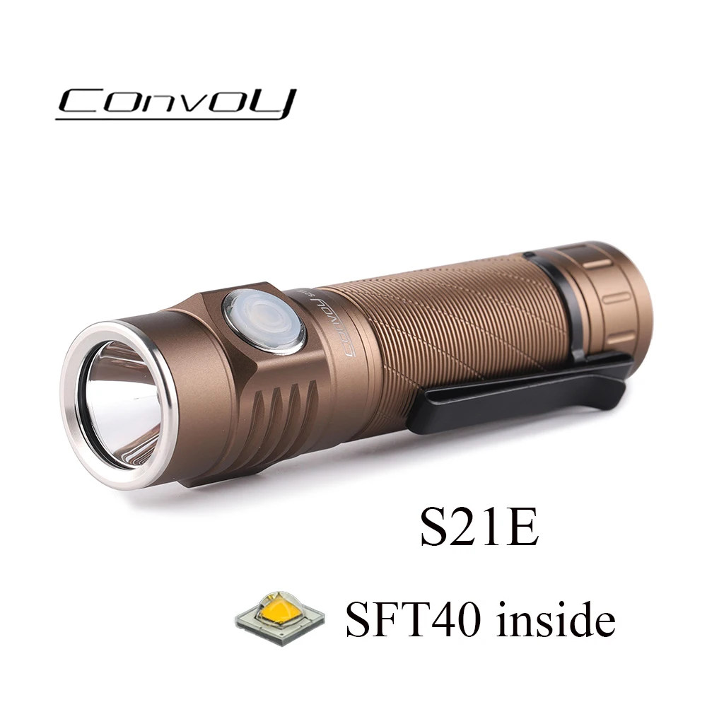 

Convoy Desert tan S21E Flashlight with SFT40 Linterna Led 21700 Type-C Rechargeable Light Camping Fishing Lamp Work Latarka