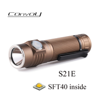 Convoy Desert tan S21E Flashlight with SFT40 Linterna Led 21700 Type-C Rechargeable Light Camping Fishing Lamp Work Latarka