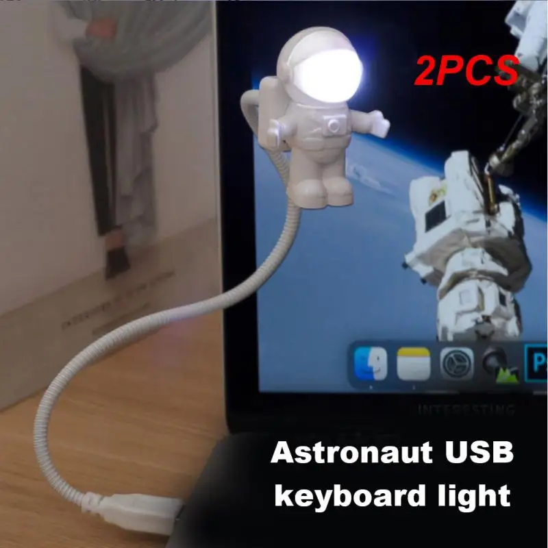 

2PCS Portable Reading Table Light Astronaut Nightlight For Laptop Pc Notebook Reading Led Night Light Home Decor Flexible