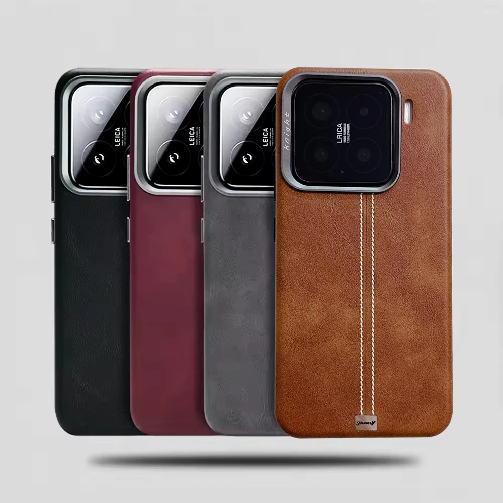 

Роскошный деловой кожаный чехол для телефона в стиле ретро для Xiaomi 14 14 14 Pro 15 Pro, противоударный магнитный нескользящий чехол из сплава с линзой, принципиально