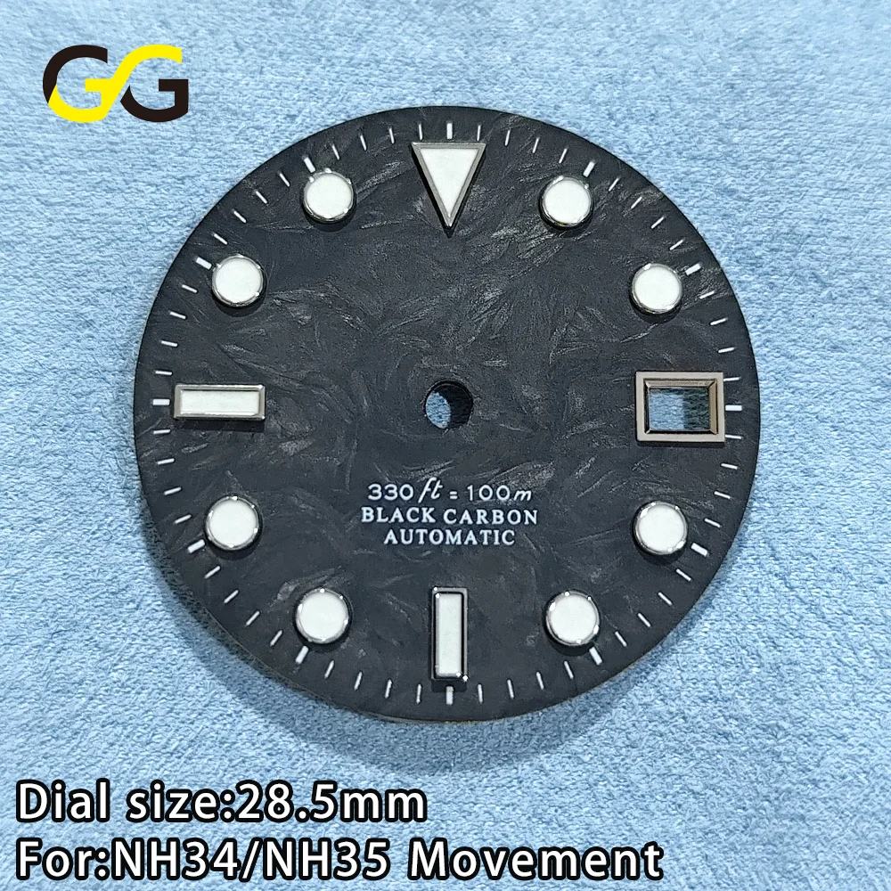 

NH35 Dial NH35 carbon fiber Dial For NH35 Movement Dial 28.5mm carbon fiber Dial For NH35 Movement Watch Accessories Repair Tool