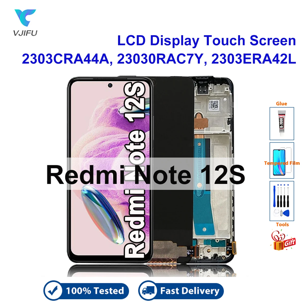 Display For Xiaomi Redmi Note 12S LCD Touch Screen Replacement For Redmi 2303CRA44A 23030RAC7Y 2303ERA42L New Digitizer Assembly