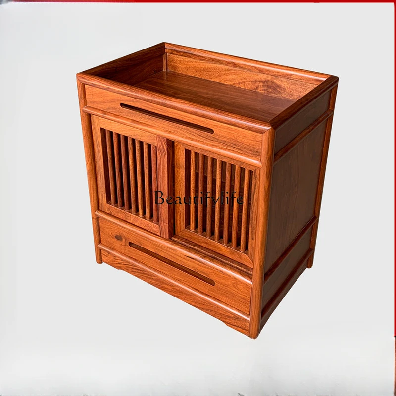 Red sandalwood new Chinese tea cabinet mahogany furniture simple solid wood rosewood tea table