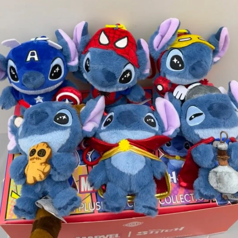 

Серия Marvel Stitch, слепая коробка, милый Железный человек и Человек-паук, подвески, игрушка-сюрприз, коллекционные украшения, модный подарок, популярные игрушки