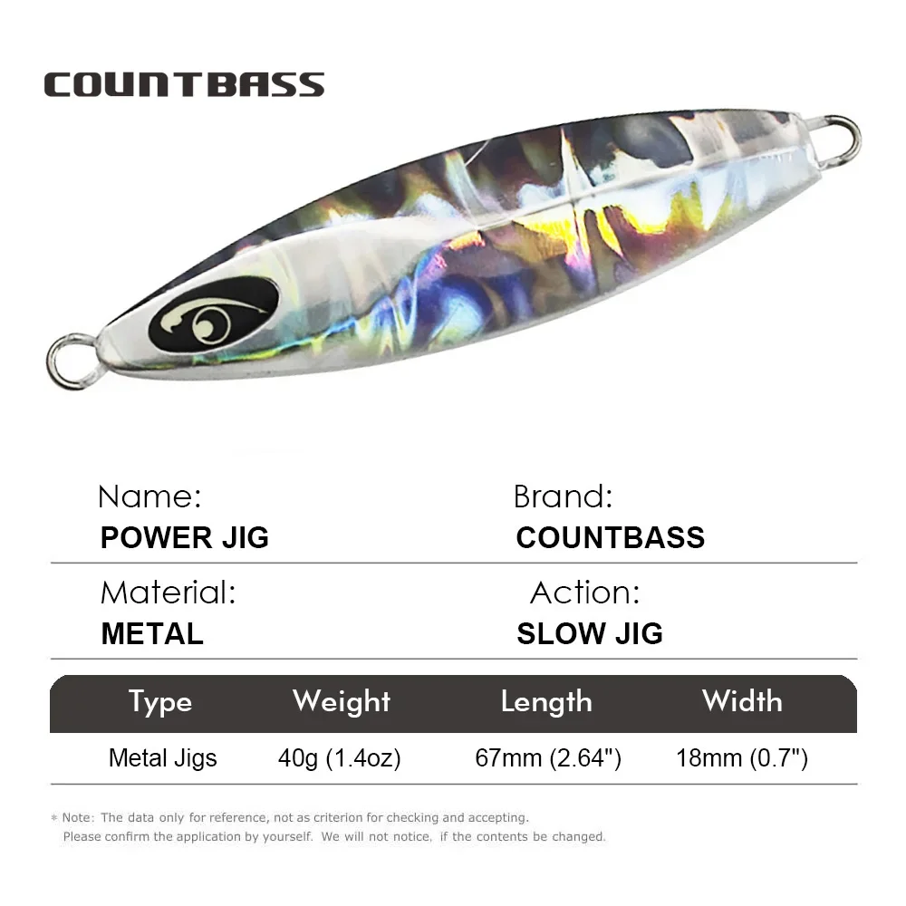 Countbass Jig metal con ojos luminosos pesca lubina de mar - Slow - imagen 4
