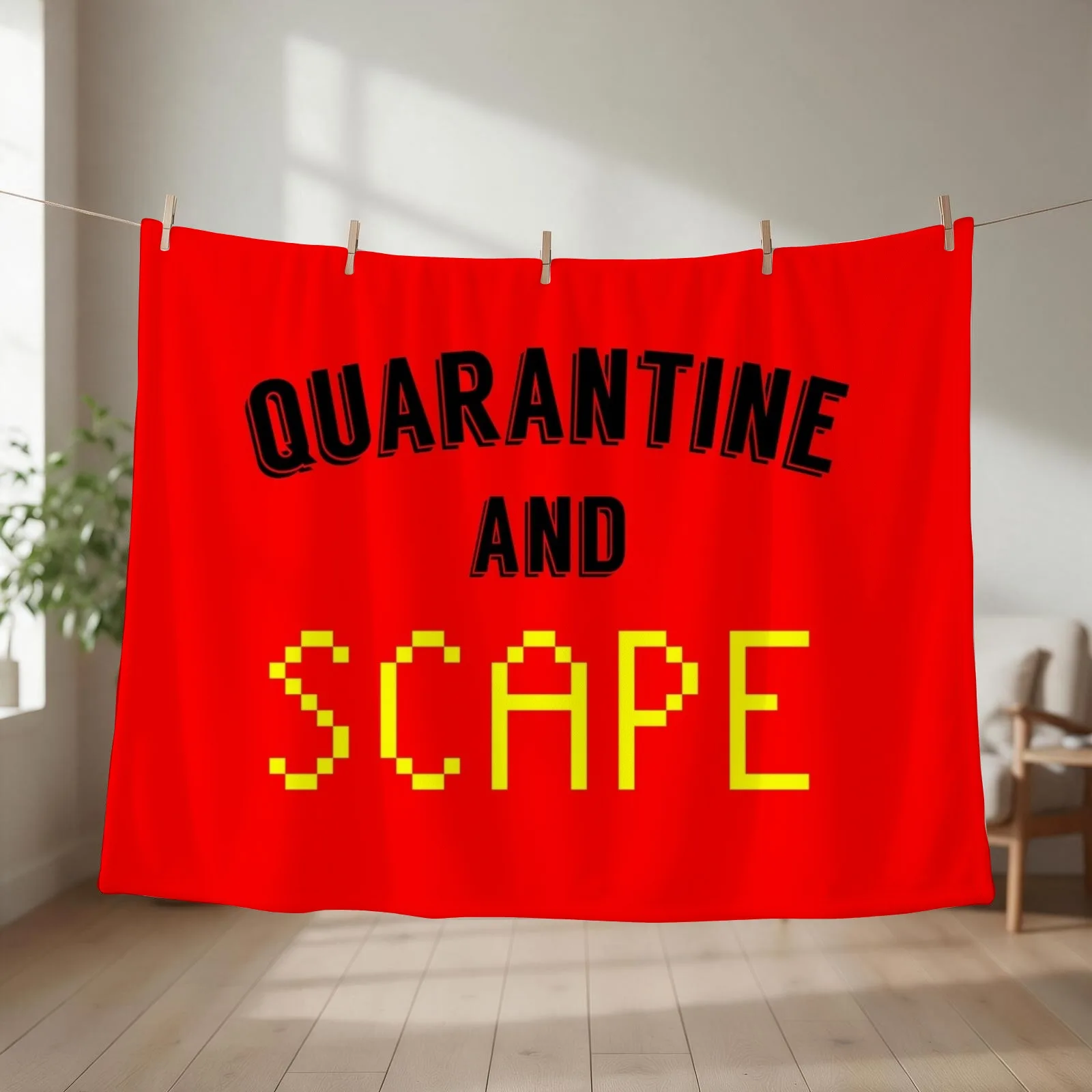 Quarantine And Scape Throw Blanket couch cozy soft plush fuzzy picnic outdoor blanket