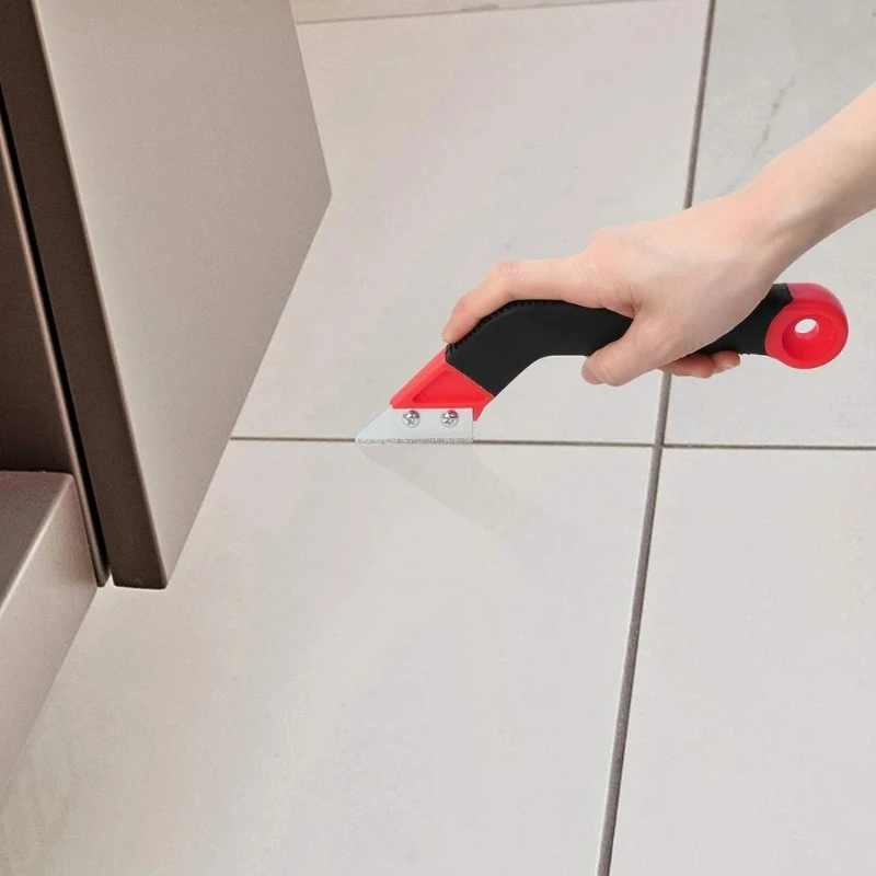 Convenient Tile Grout Scraper with Anti Slip Handle Angled Cleaning Rake Scraper Bevel Angled Cleaning Rake Tool