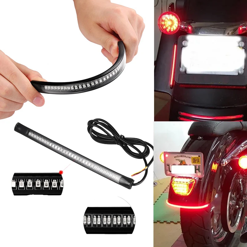 1Pc LED strip for brake light or motorcycle turn signal with 48 LEDs universal and flexible