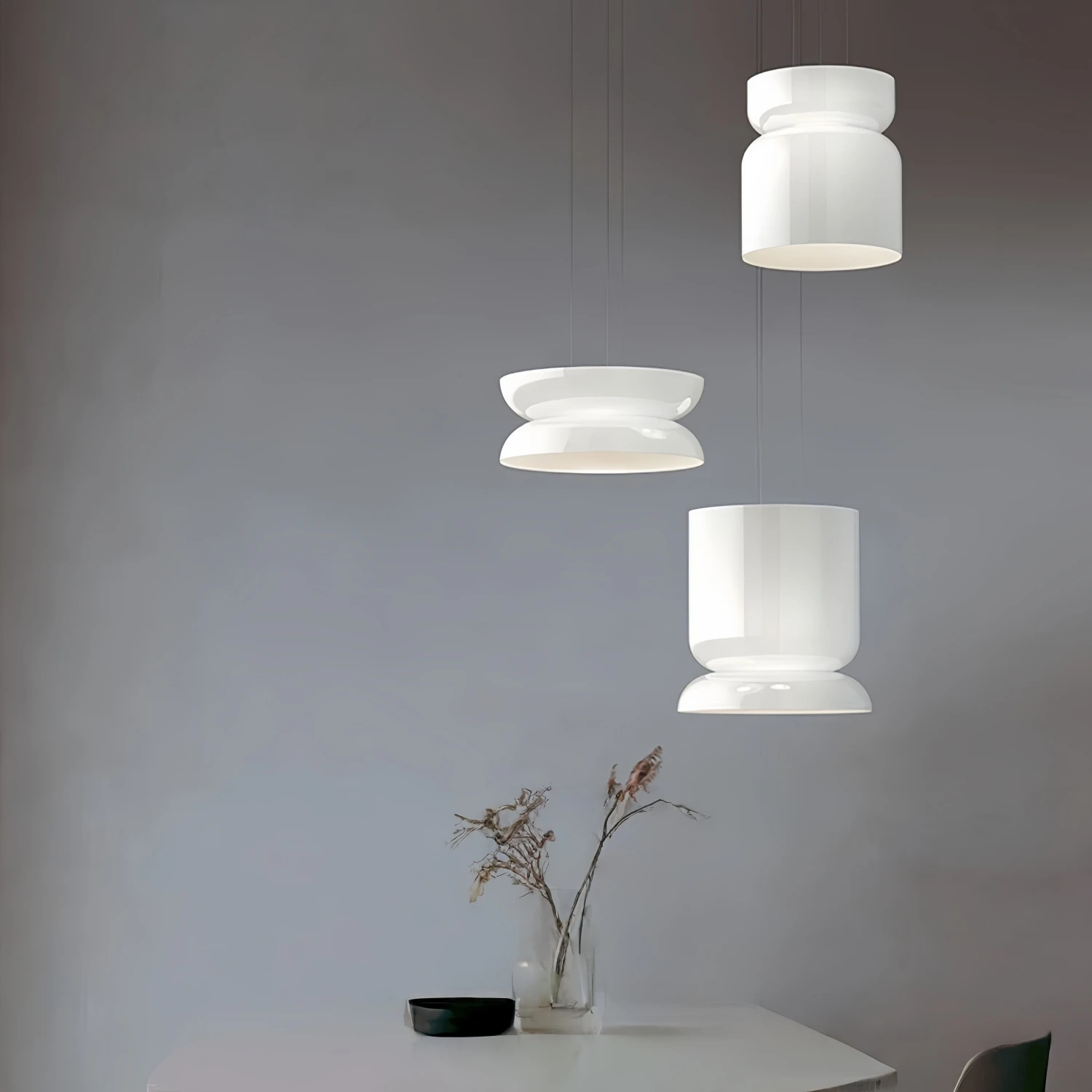 Pablo White Glass Shade Pendant Lights Desinger Nordic Led Bedside Lamp Round Hanging Lighting for Bar Dining Room Decor Light