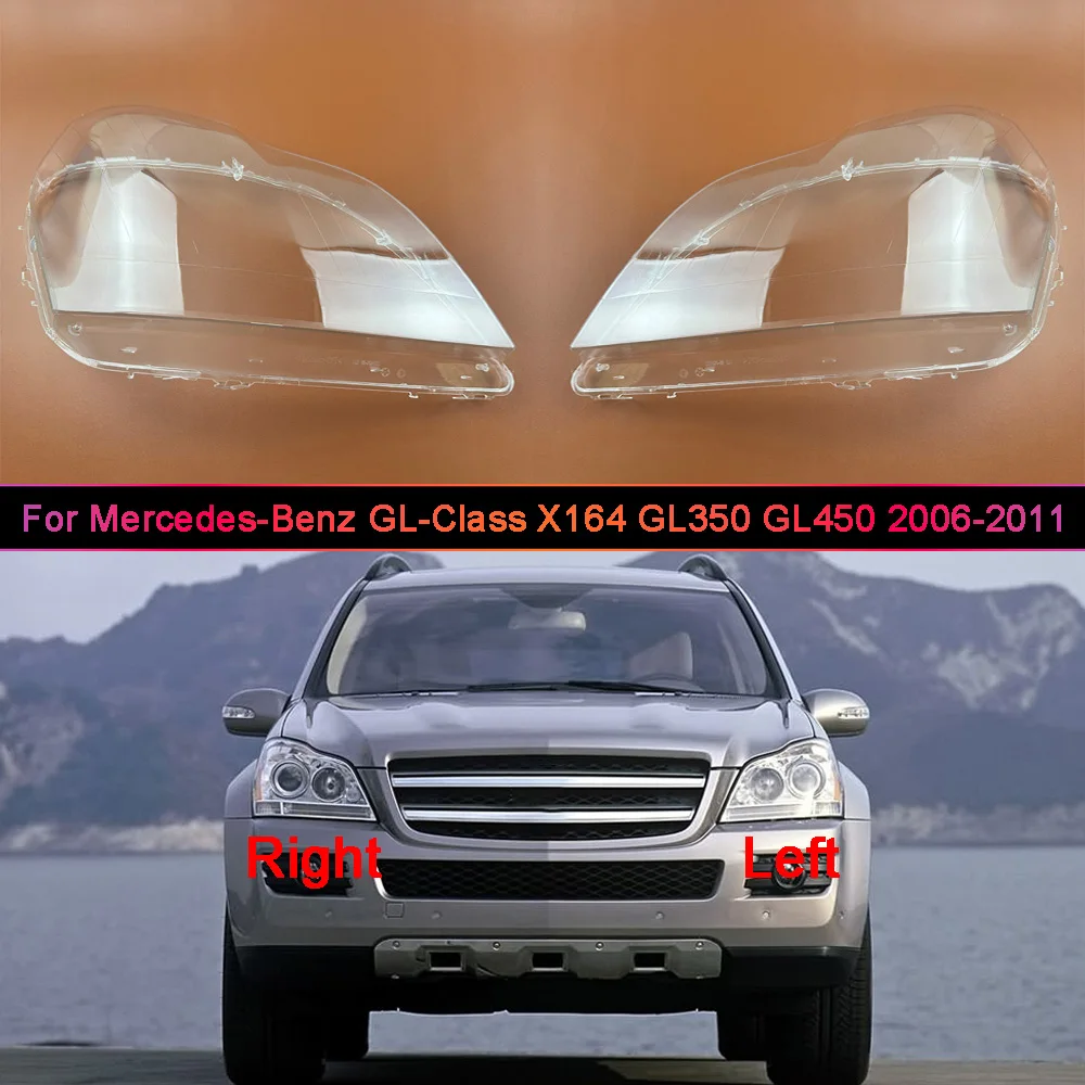 For Mercedes-Benz GL-Class GL350 GL450 2006-2011 Headlamp Cover Transparent Headlight Lens Plexiglass Replace Original Lampshade