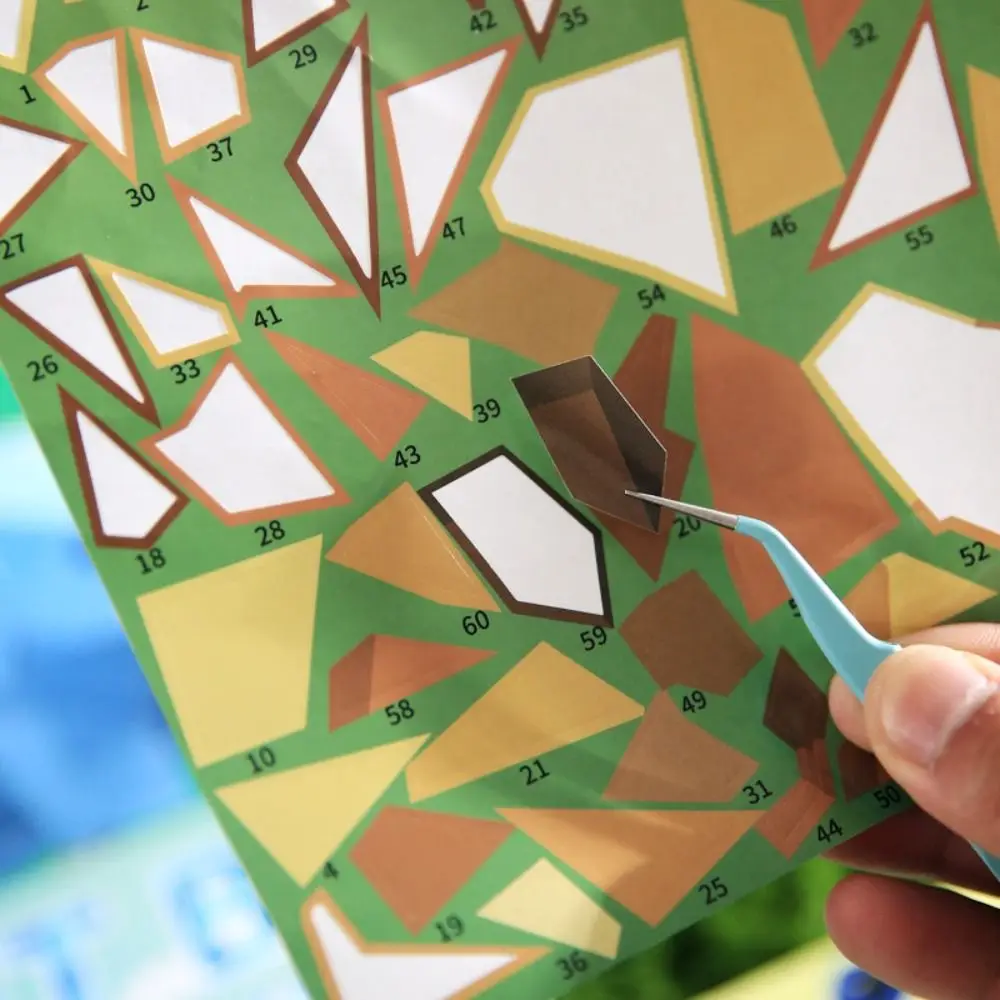 كتاب ملصقات مصنوع يدويًا ثلاثي الأبعاد طلاء مجمع هندسي بواسطة ملصق طفل ألعاب تعليمية حيوانات كرتونية للأطفال ملصقات يدوية