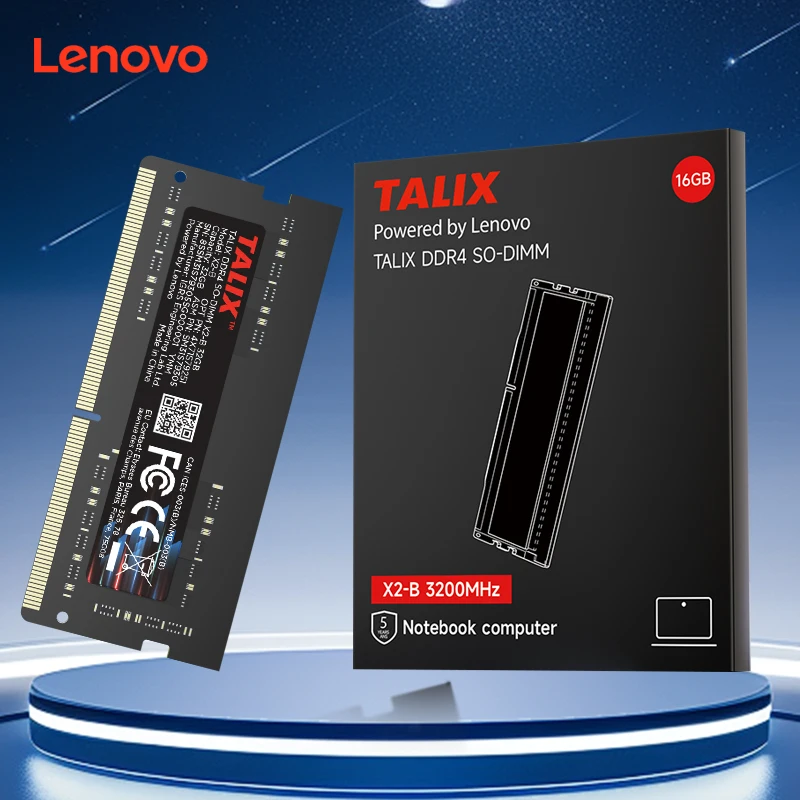 

Оперативная память Lenovo Telix DDR4 16 ГБ (8 ГБ) 3200 МГц для ноутбуков, SO-DIMM 1.2В, для офиса, дома, ПК, улучшение производительности