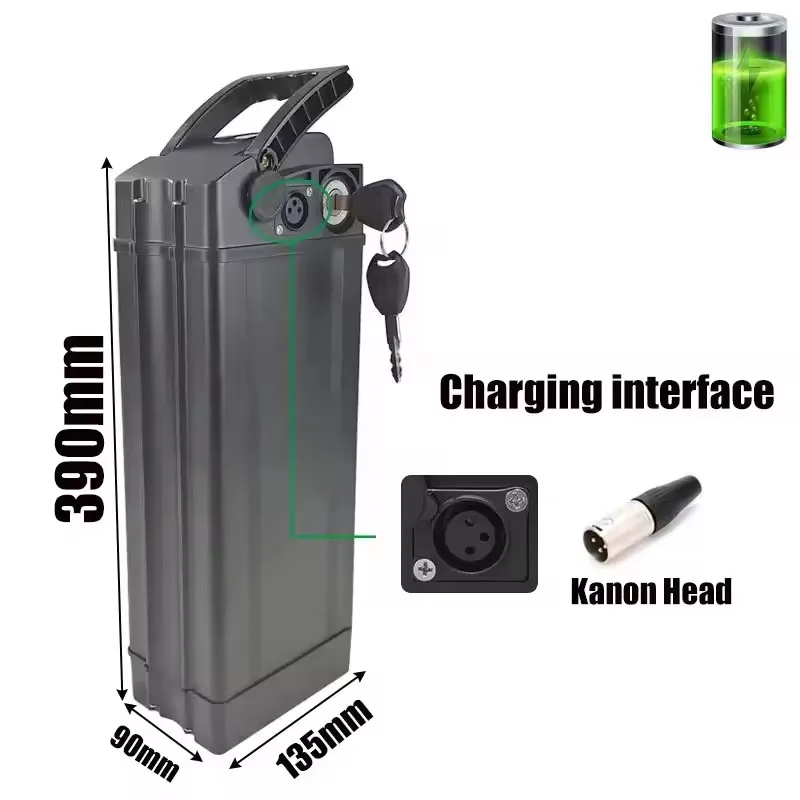 Silverfish-Batterie Pour Vélo Électrique, 48V,,20Ah, 30Ah, 17Ah, Batteries Haute Capacité, Cellules 18650 Puissance 500-3000W